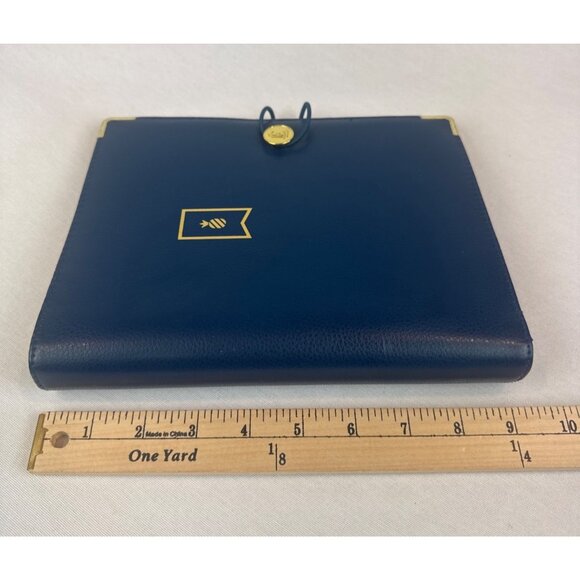 Emily Ley Simplified System Organizer Planner Cover Navy Blue Gold Faux Leather - Picture 9 of 9